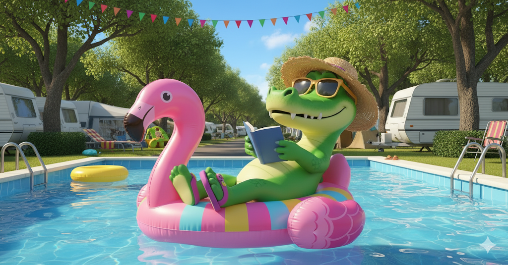 In piscina si viene per rilassarsi (e magari fare amicizia!) 